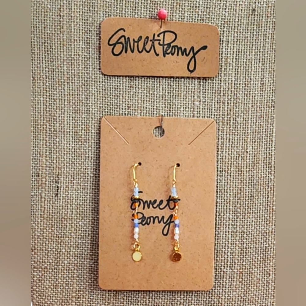 Delicate Threader Dangly Beaded Earrings